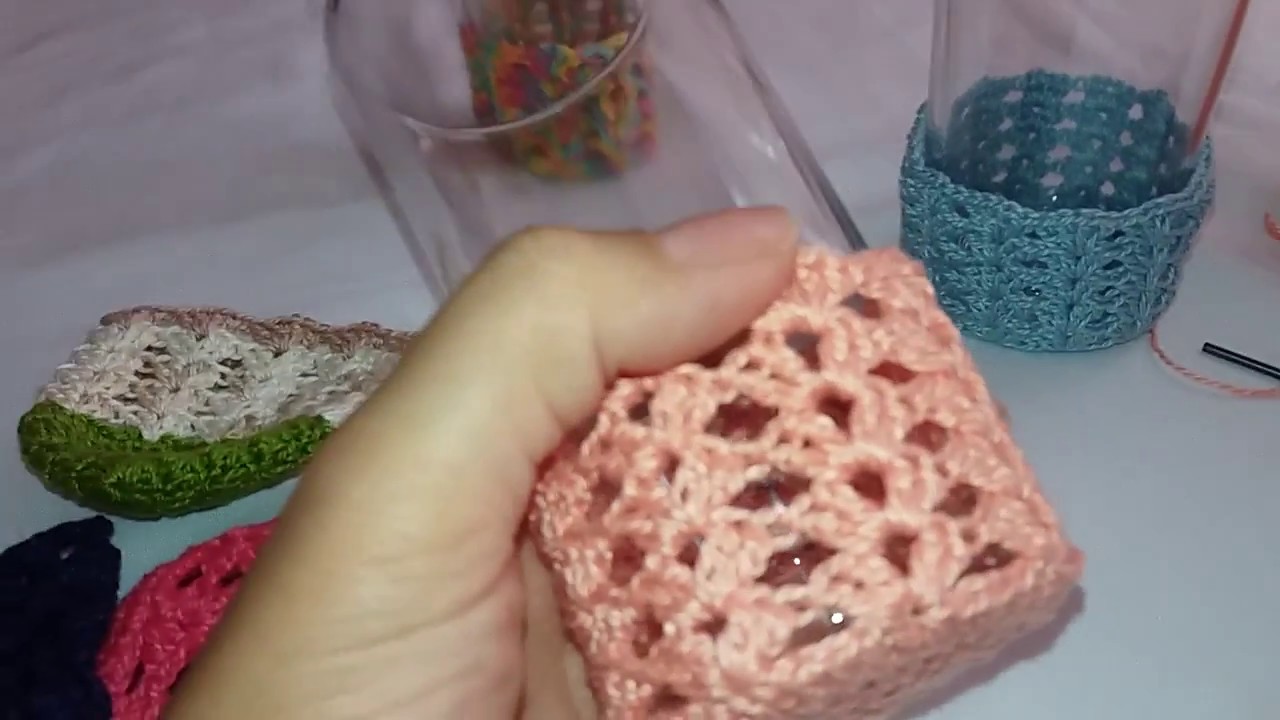 Porta copo em Crochê fácil/Dri Crochê e Artes