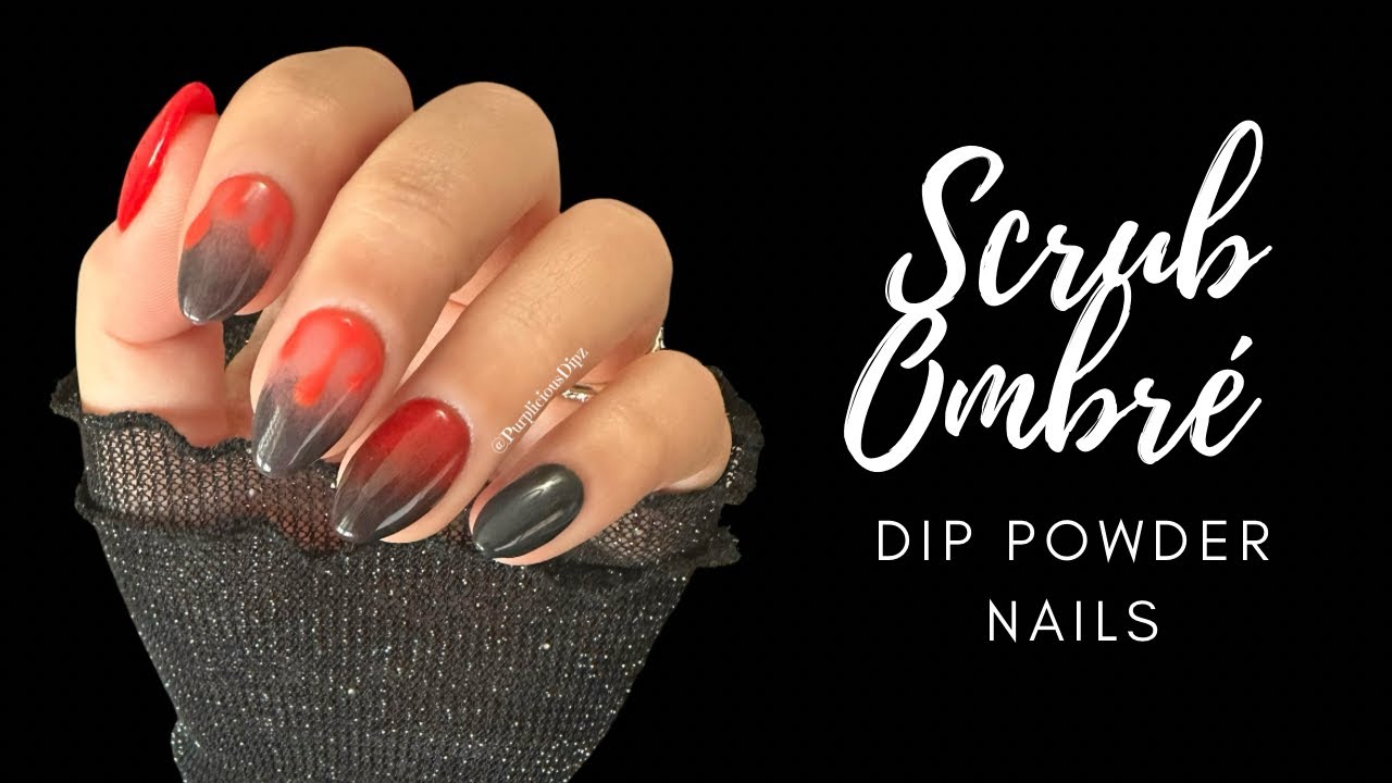 Scrub Ombré Dip Powder Nails | Creepy Halloween Nail Art | Glow In The Dark Nails