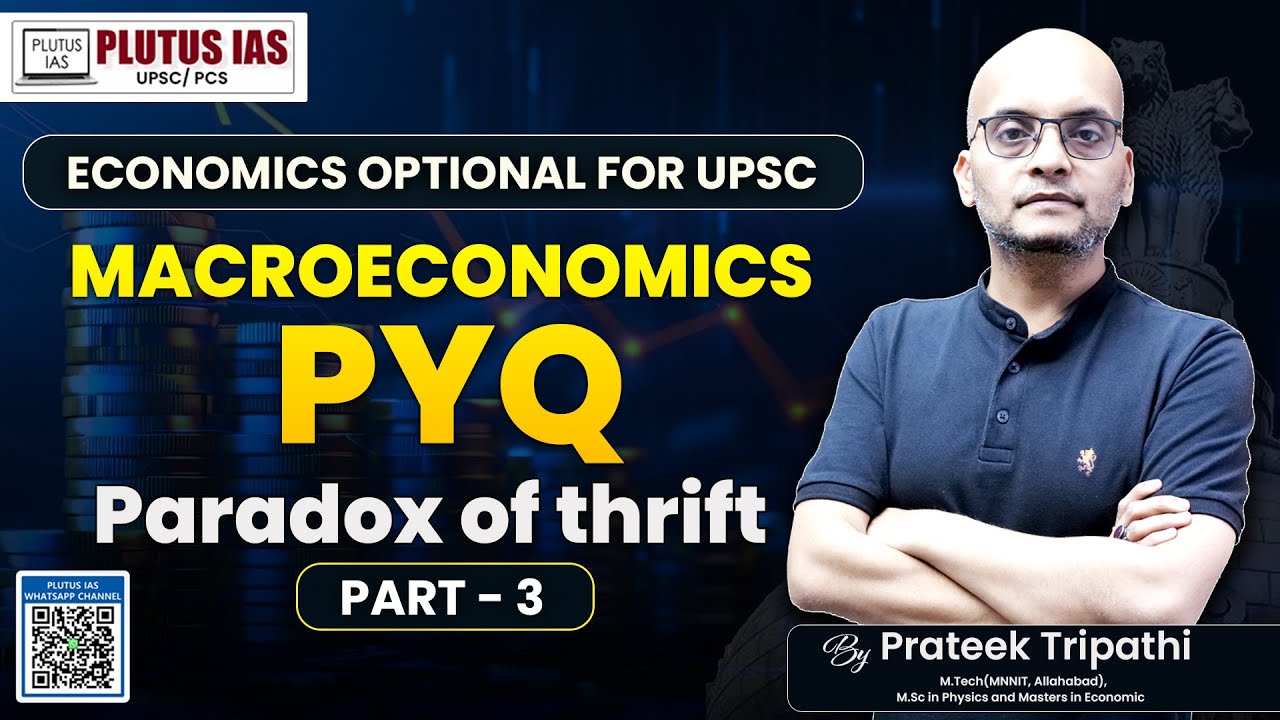 PLUTUS IAS | UPSC Economics Optional | Macroeconomics PYQ Series PART 3 | Paradox of thrift #upsc
