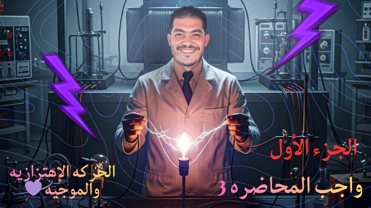 حل أسئله  الحركه الاهتزازيه والموجيه الجزء الاول فيزياء تانيه ثانوي ترم تاني 2026 أ/عادل القاضي