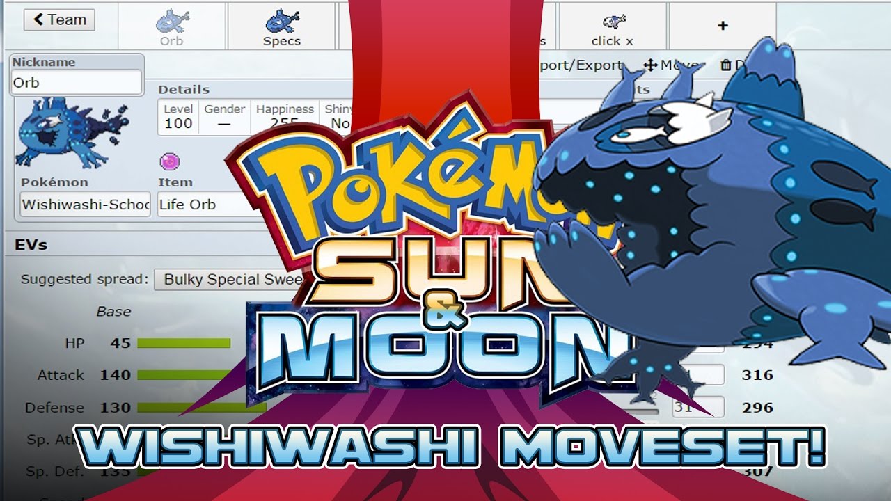 Wishiwashi Moveset Guide! How to use Wishiwashi! Pokemon Sun and Moon! w/ PokeaimMD!