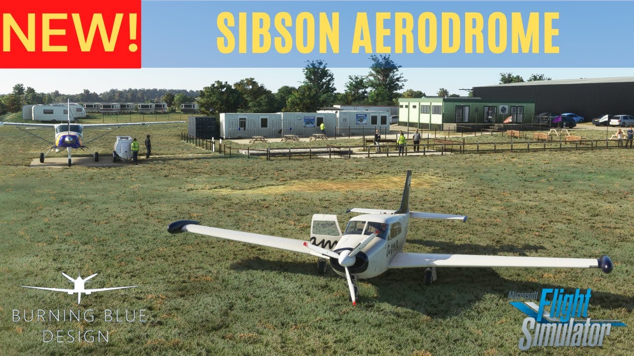Burning Blue Design Sibson Aerodrome EGSP - A2A Simulations Comanche 250 Microsoft Flight Simulator