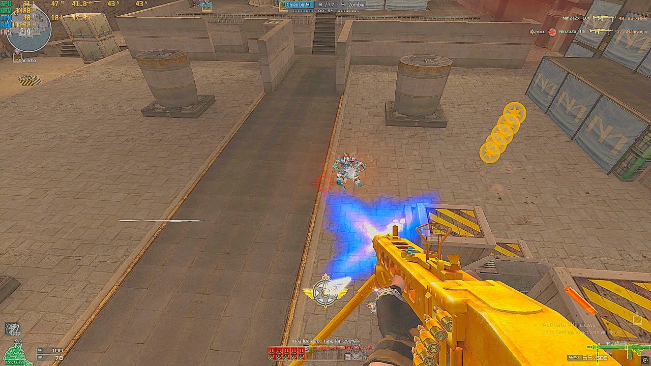 The legendary MG3 gold in Zombie Mode Ver4 CF Vietnam 4k60fps.