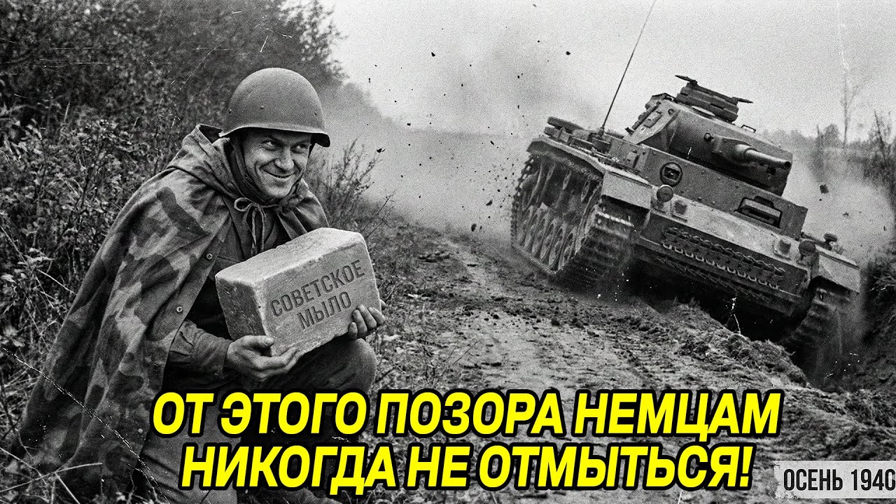Немецкий позор! ОН СВАРИЛ ЭТО В БОЧКЕ... и ОСТАНОВИЛ НЕМЕЦКУЮ КОЛОННУ ТАНКОВ МЫЛОМ!