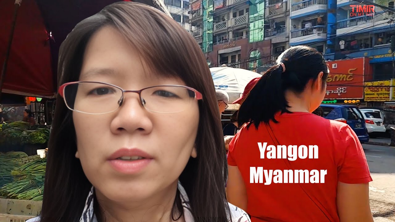 Walking Tour in China Town of Yangon Myanmar