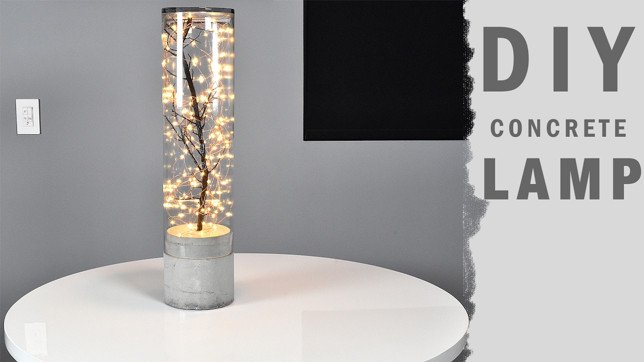 DIY Concrete Lamp with LED String Lights – Indoor & Outdoor