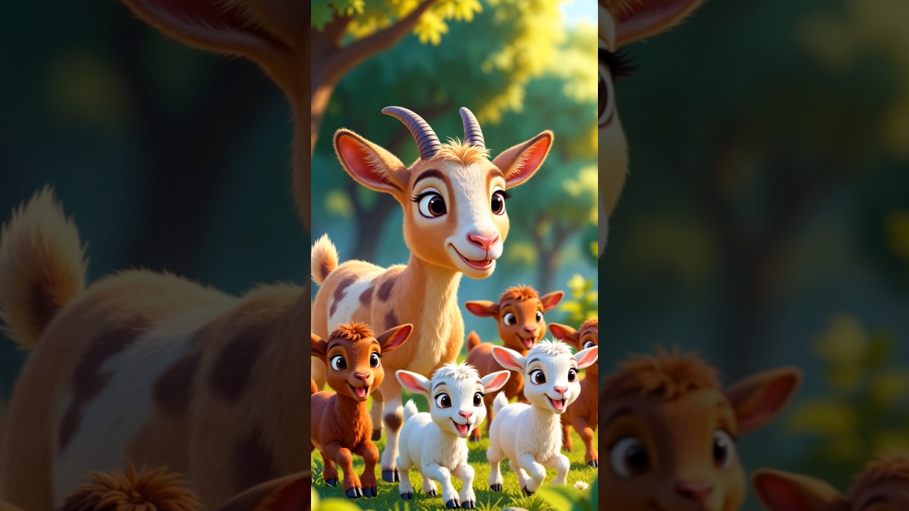 माँ बकरी और उसके नन्हे बच्चे 🐐❤️ | Cute 3D Cartoon Story | 