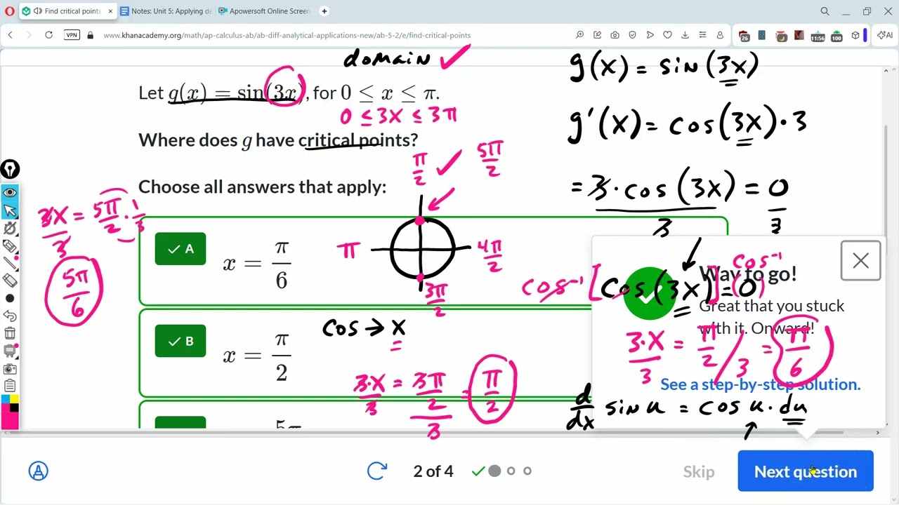 Find critical points : Khan Academy : AP Calculus