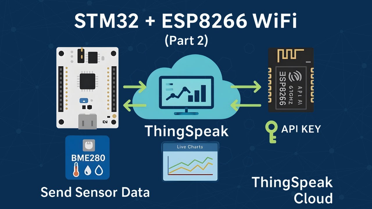 STM32 IoT with ESP8266 #2: Send Sensor Data to ThingSpeak Cloud