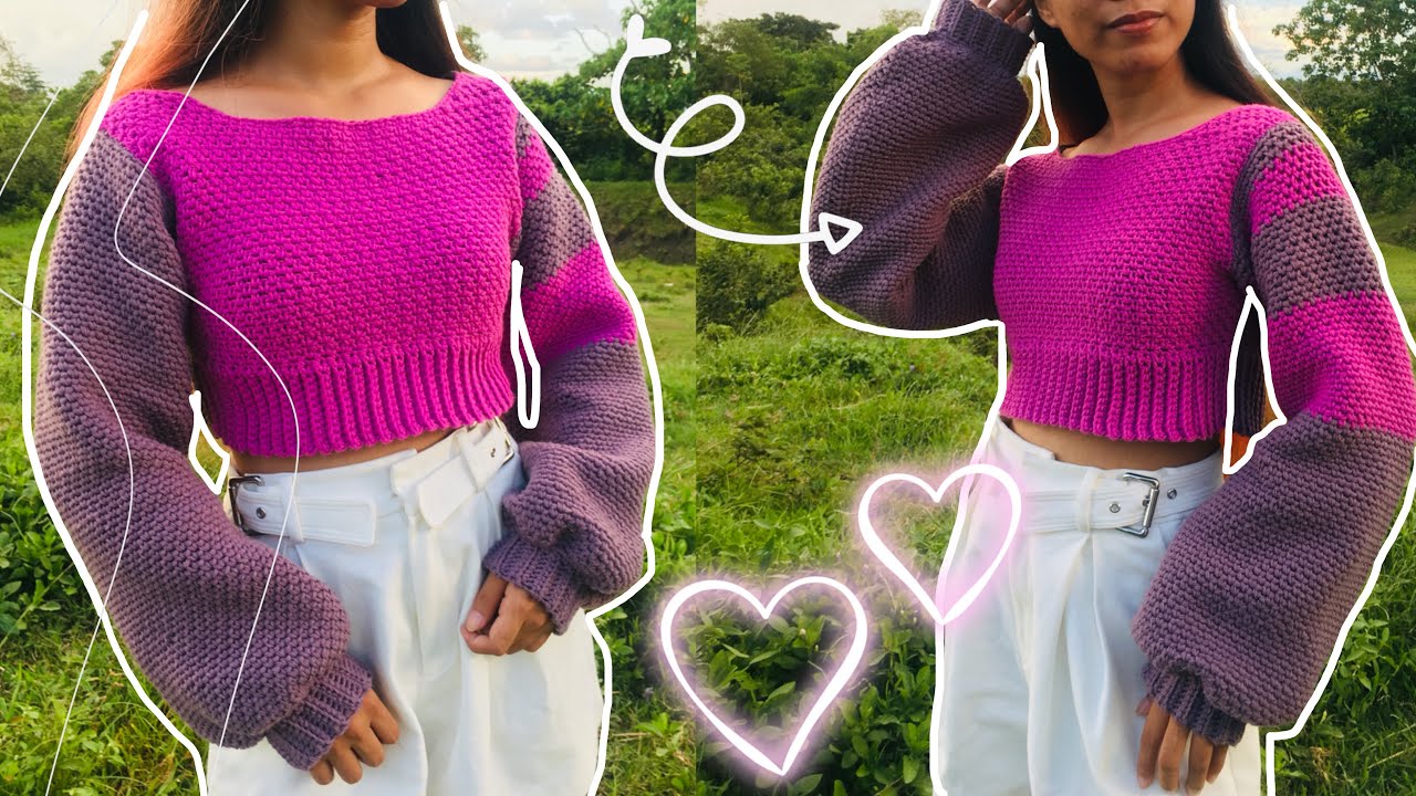 Cropped Crochet Sweater Tutorial | for all sizes