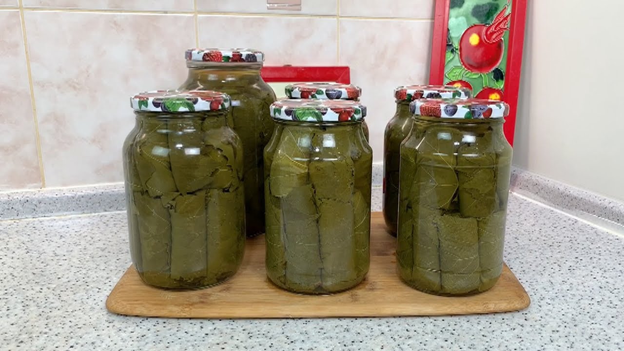 Легкий Рецепт Консервирования  Виноградных Листьев На Сарма (Долма)🍀 Canning Grape Leaves for Sarma