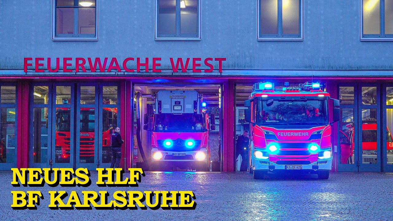 [NEUES HLF] Zwei Alarme Westwache | Doppel-HLF + DLK | SCANIA | PRESSLUFT | Feuerwehr Karlsruhe