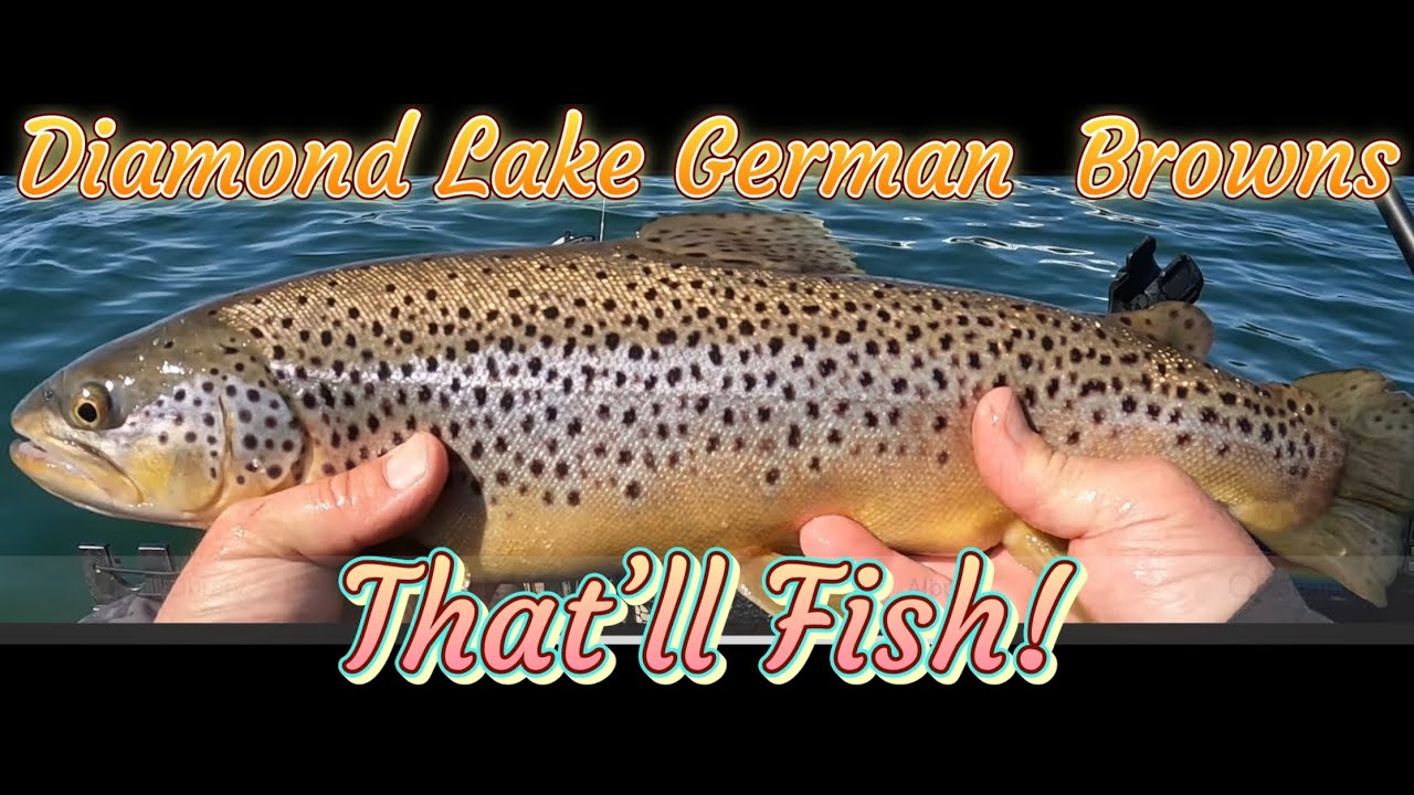 Diamond Lake, Oregon Kayak Fishing for German Brown & Tiger Trout with Rudy