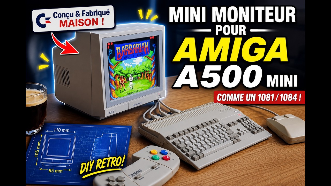 Mini moniteur pour Amiga A500 mini, The C64 mini, Pimiga 5 : Le Commodore 1084 en impression 3D