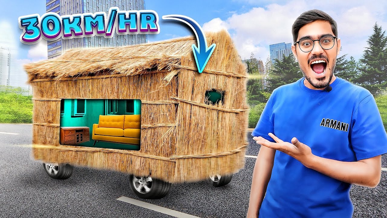 रोड पे चलने वाली अजीबोगरीब झोपड़ी🔥 | We Made Magical House Which Runs On Road | 100% Working
