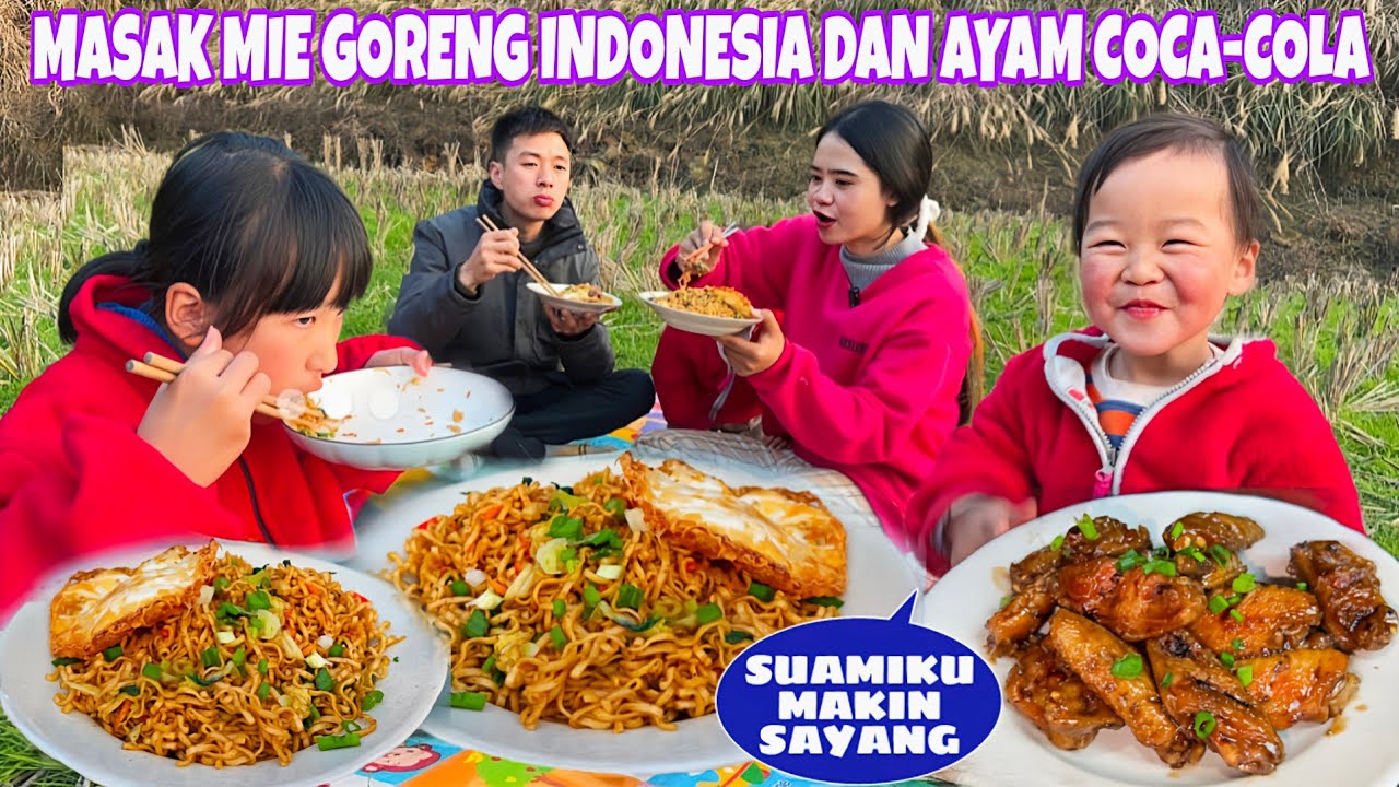 MASAKIN KELUARGAKU MIE GORENG INDONESIA,SUAMIKU MAKIN SAYANG KARENA MI GORENG 😂