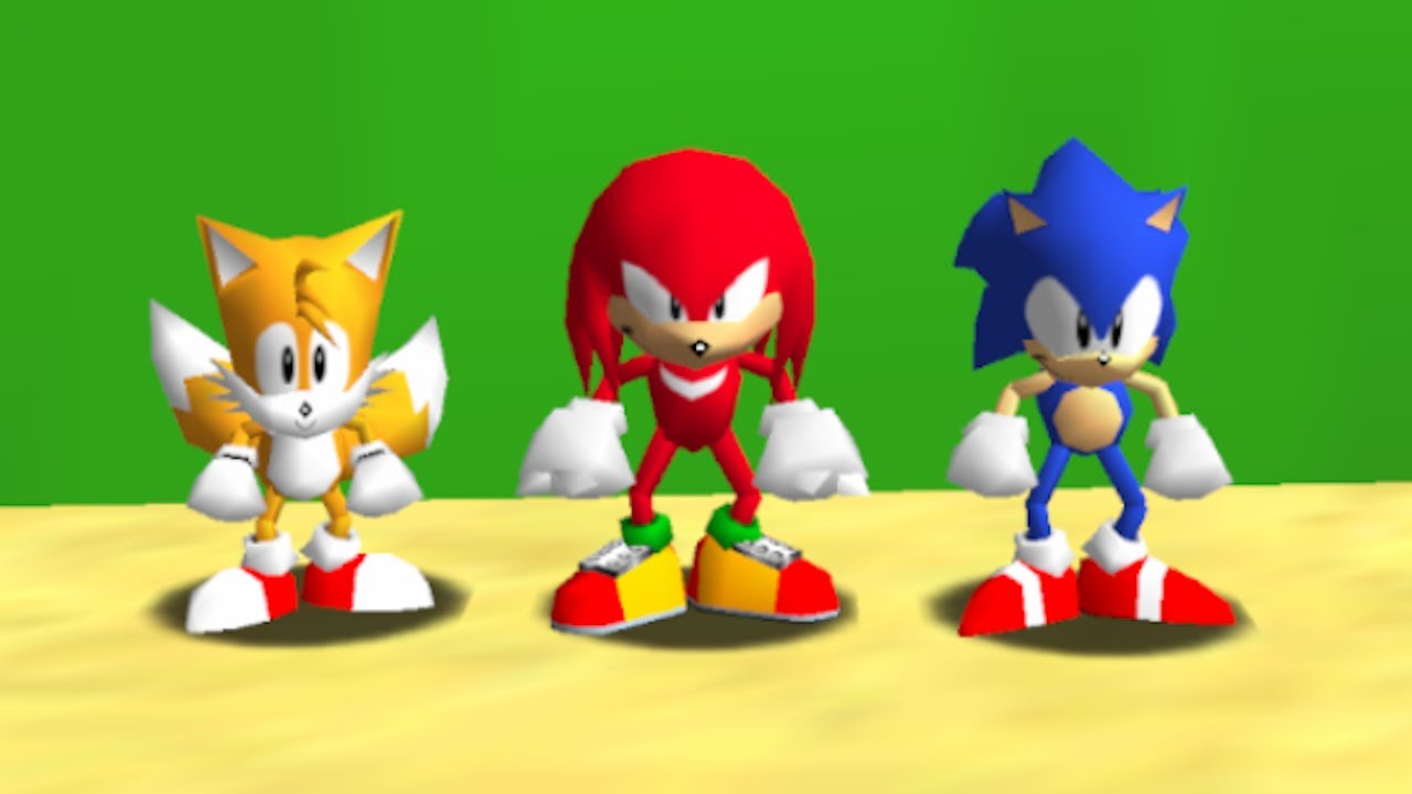 Classic Sonic, Classic Tails and Classic Knuckles in Mario 64 - Full Game 100% Walkthrough