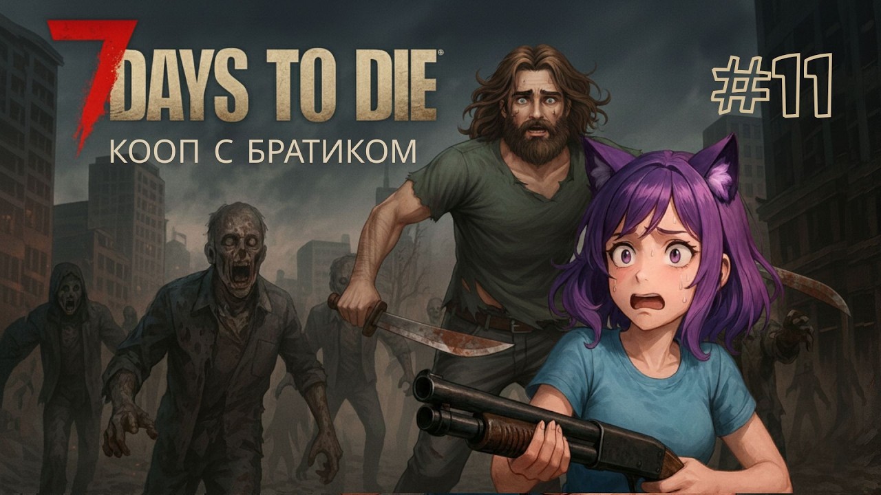 #11 ► 7 Days to Die ► Кооп с братиком ► Кошка нашла братика!