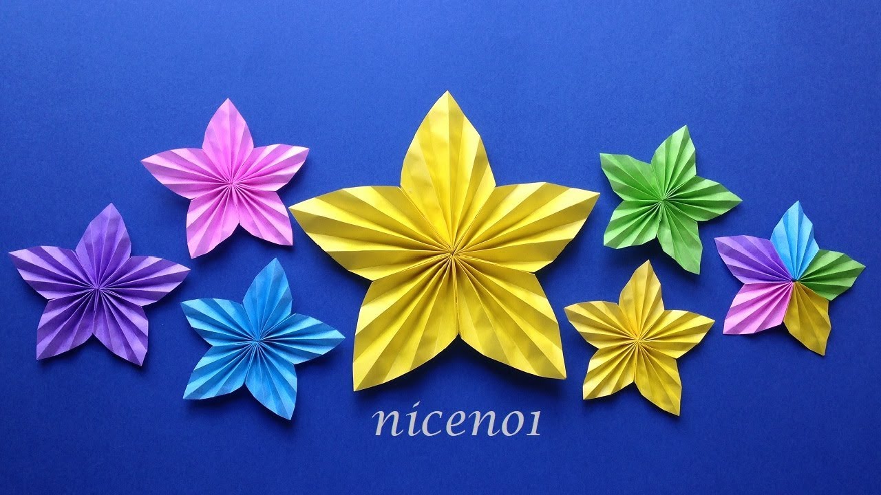 折り紙の星 簡単な折り方 Origami star tutorial（niceno1）