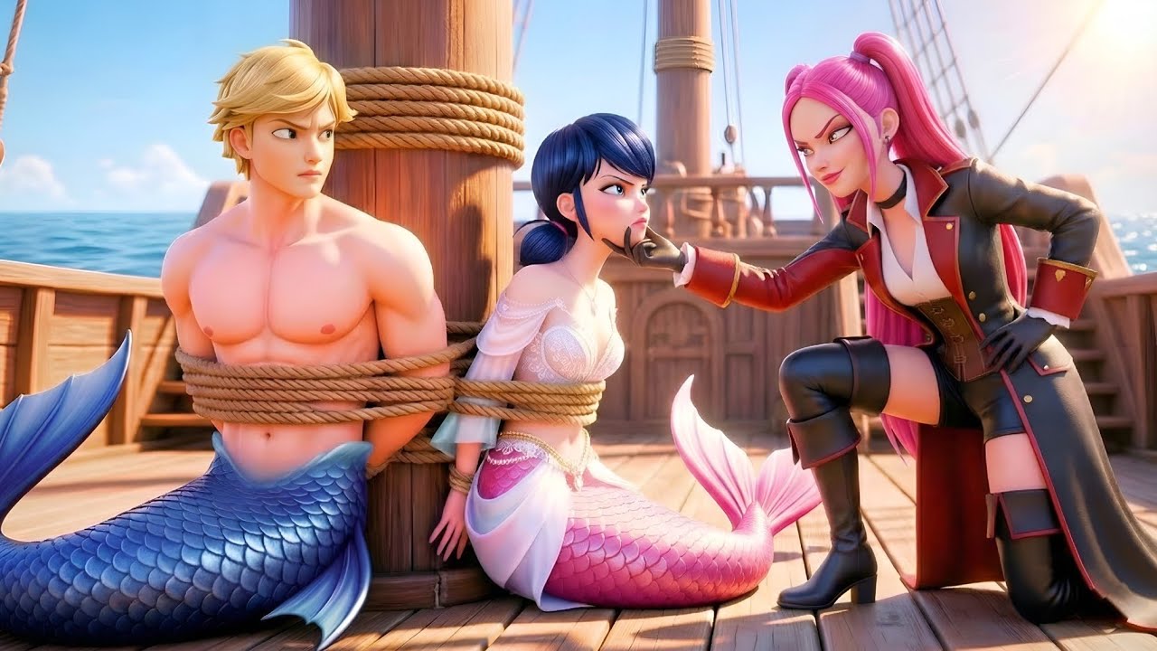 Mira kidnapped mermaid Marinette😰💔, adrien saves her like a hero. @AnimaxHunters 