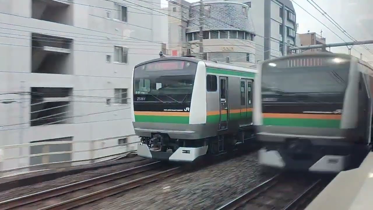 湘南新宿ラインと上野東京ラインの並走
