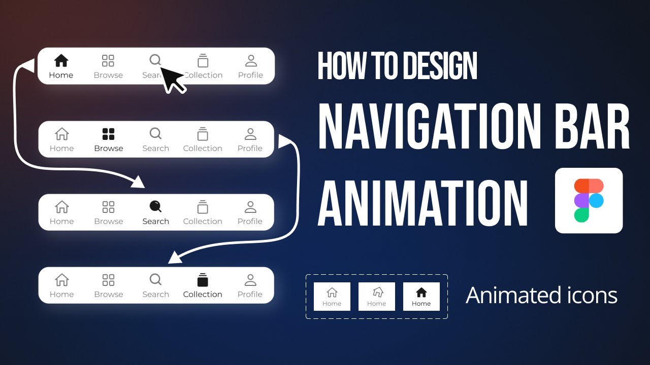 Create a Bottom Navigation Bar Animation in figma