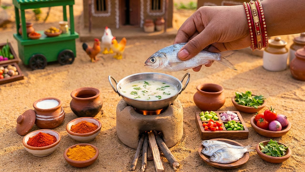 Miniature Fish with Lemon Butter Sauce  |  Easy Fish Gravy Curry | How To Make Fish | Tiny Foodkey