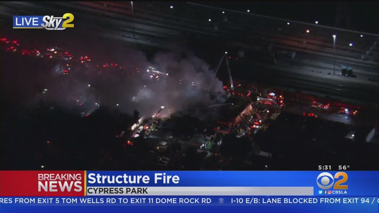 Structure Fire Breaks Out In Cypress Park Industrial Area
