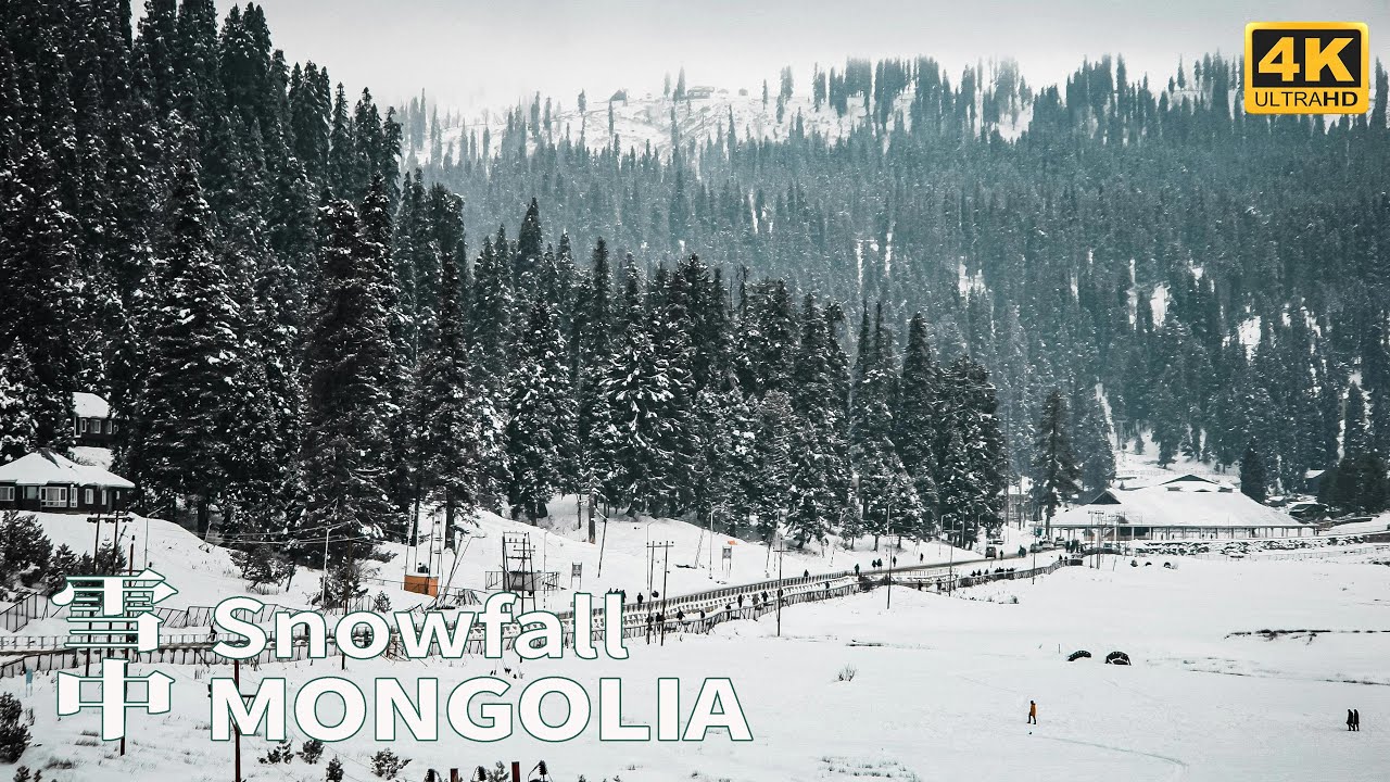 China Snowfall City | Inner Mongolia | Walking Tour | Street View | Asmr | 4K Video Ultra HD 60fps