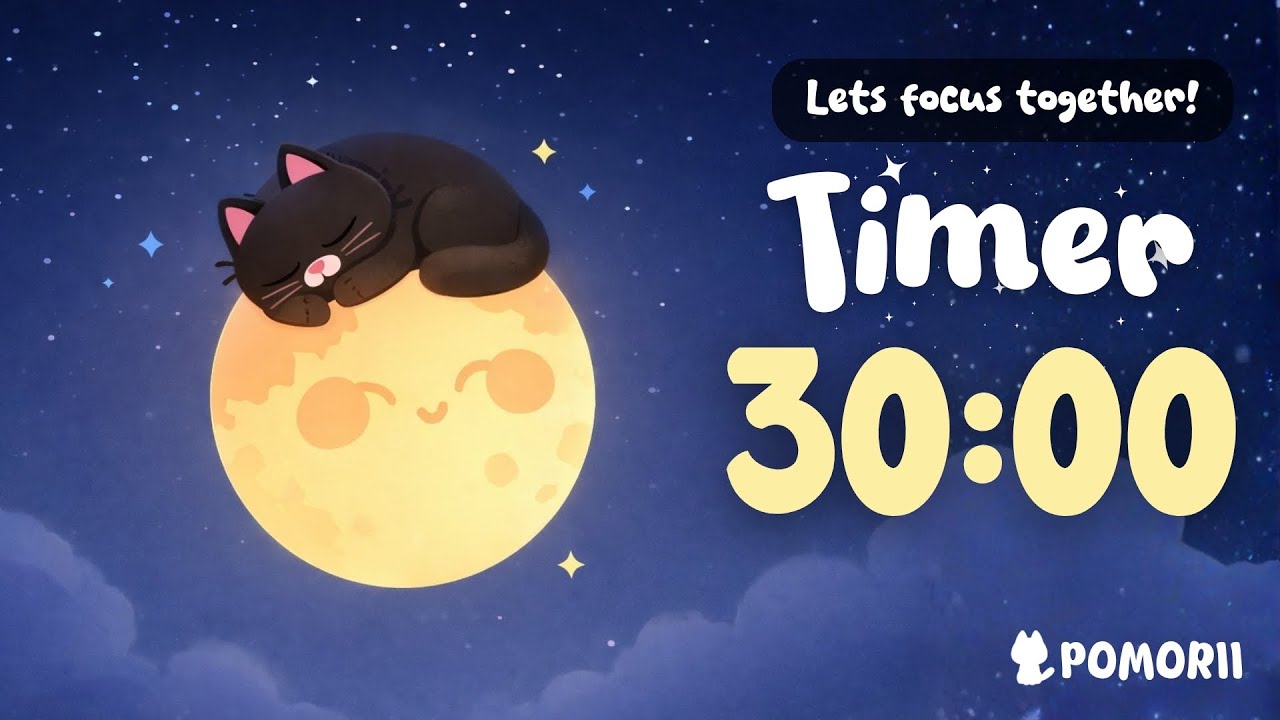 30 min Timer Relax & Study with me Pomorii🐱 | No Music