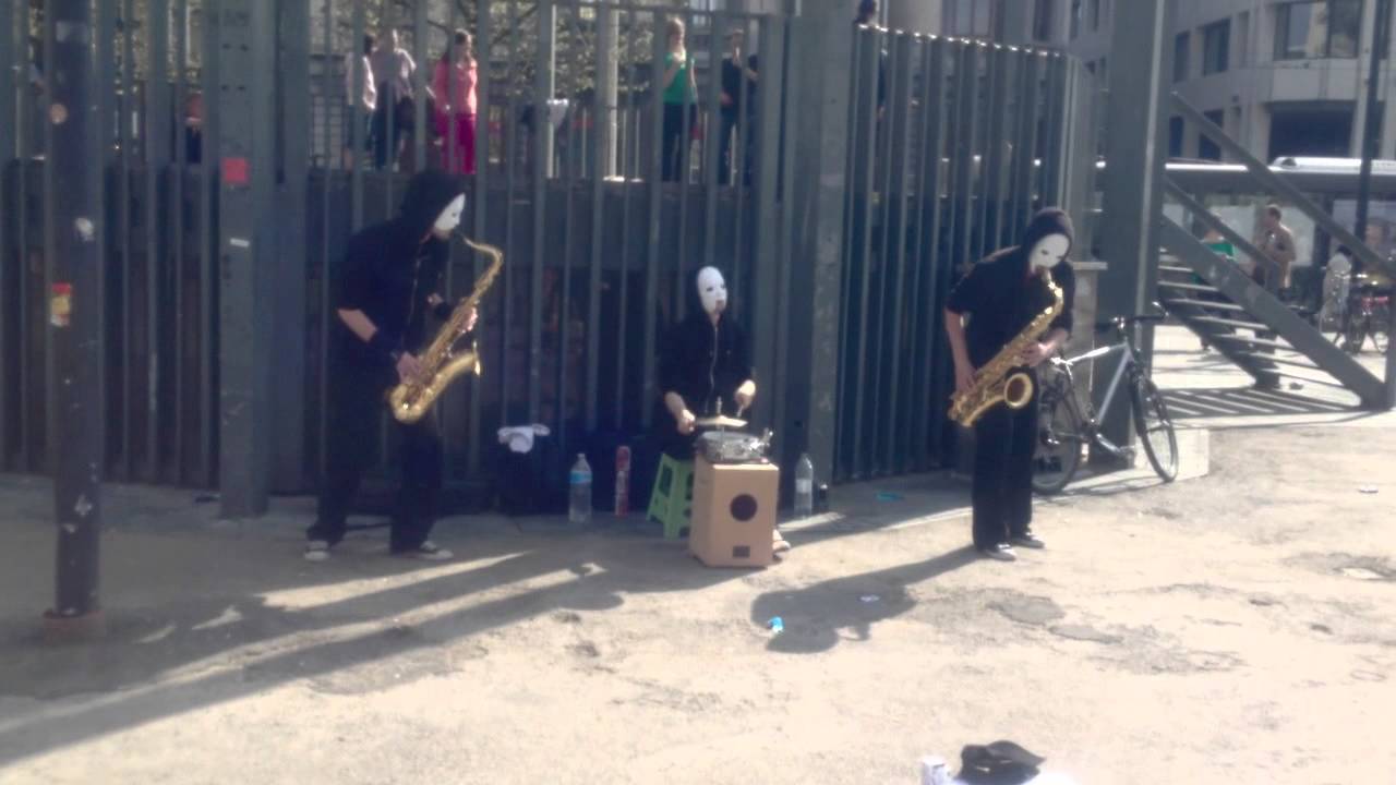 Antwerp - Freed from Desire in the Groenplaats by Blow Trio