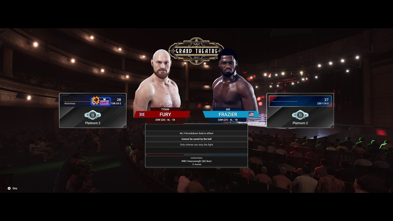 Undisputed - Tyson Fury (CelticPacman) v Joe Frazier (Strat66)