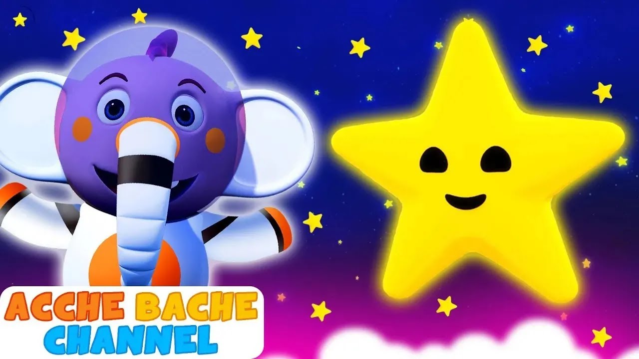 Aasman Ke Chamakte Tare ⭐- Twinkle Twinkle Song + Hindi Nursery Rhymes For Kids  @AccheBacheChannel