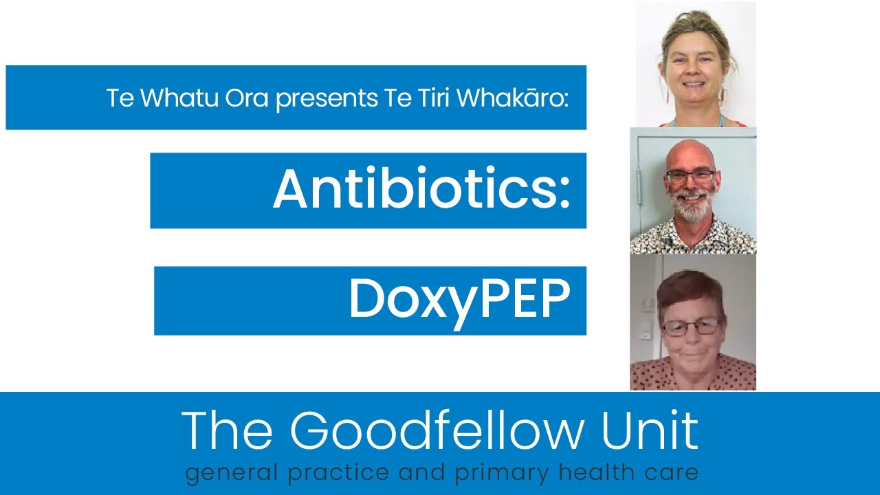 Antibiotics: DoxyPEP, plus the national antibiotic guidelines