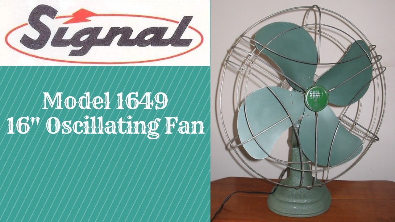Vintage 1950s Signal Electric 16" Cool Spot oscillating table fan