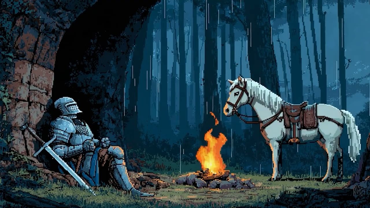 Medieval Ambience Music - Knight's Journey | Calm Rain Ambience | a Long-awaited Rest