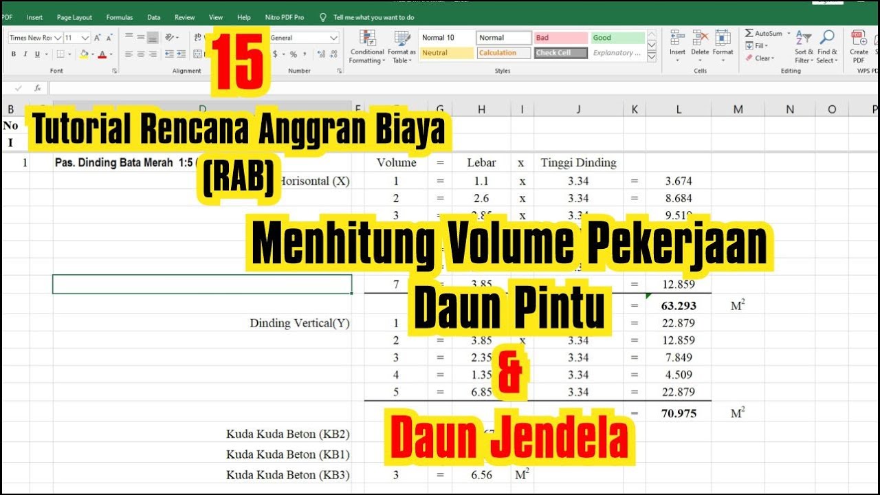 Part 15 Tutorial RAB Menghitung Volume Daun Pintu dan Jendela