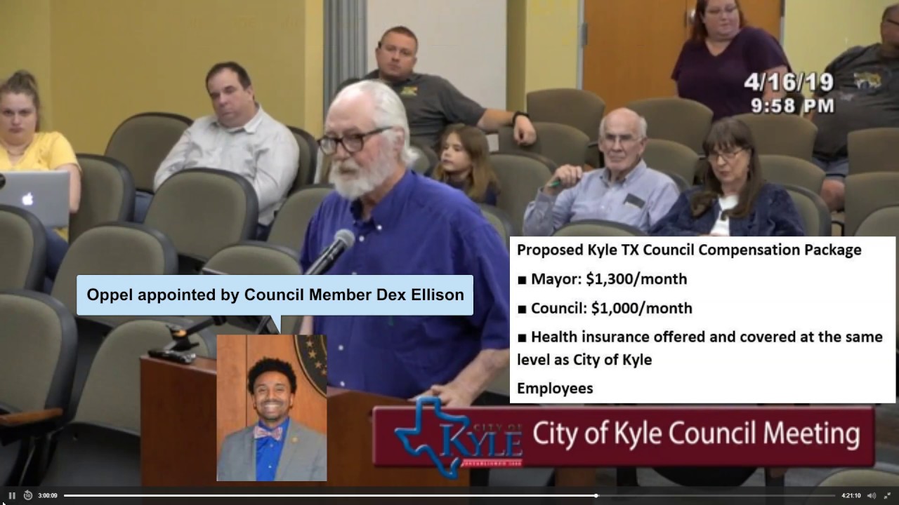 Pete Oppel  - Proposed Kyle TX Council Compensation Plan