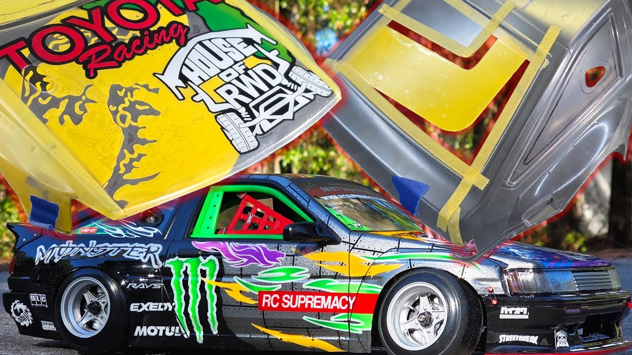Monster Energy 1/10 RC Drift AE86 сборка с индивидуальной покраской