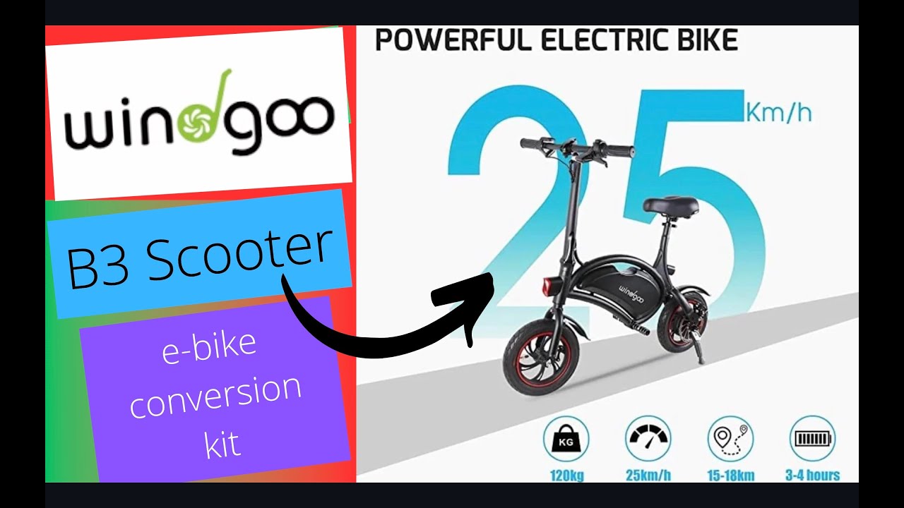Windgoo B3 e-bike conversion kit, convert your B3 Scooter to an e-bike. Get £30 of B3 use PETER30
