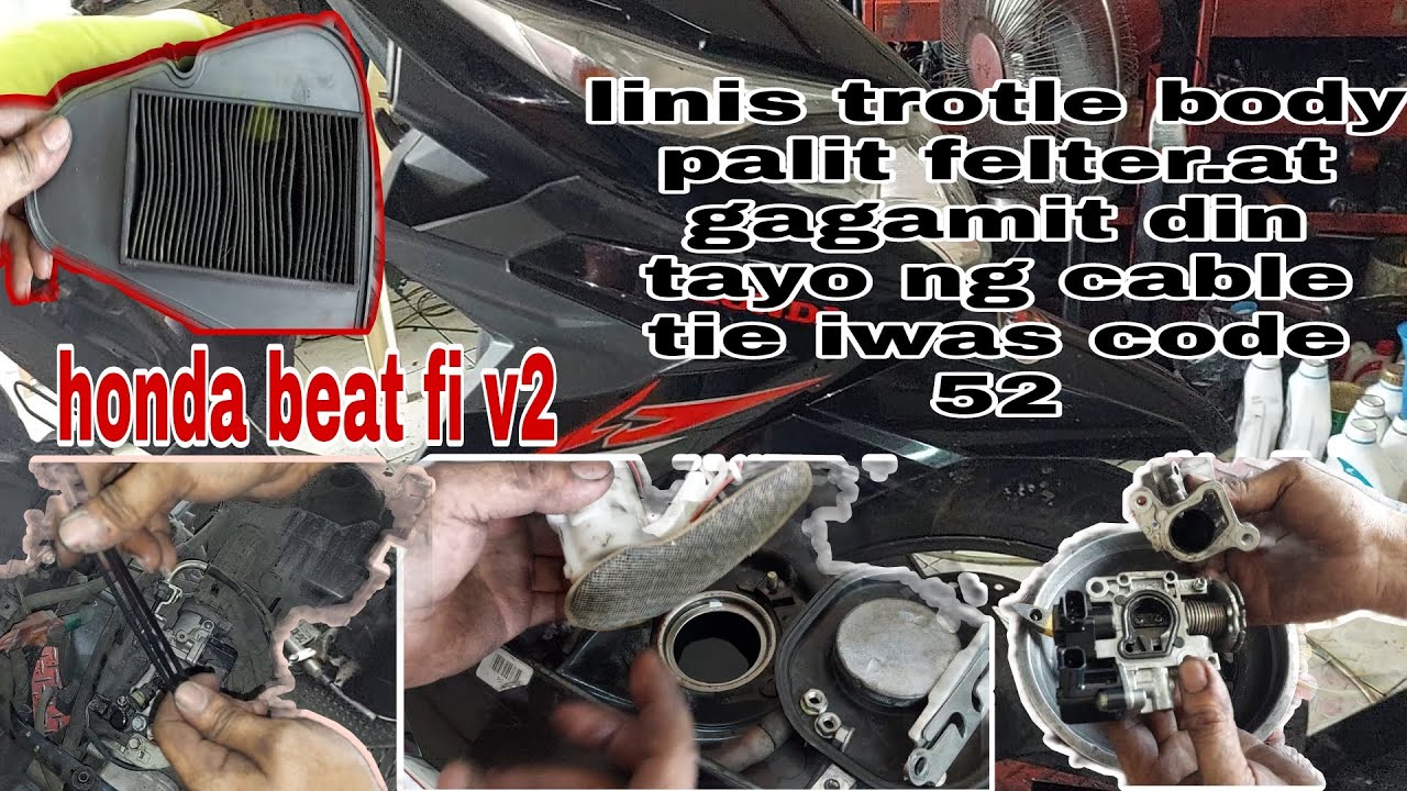 honda beat fi linis trotlebody palit fuel felter air cleaner element.at cable tie iwas code 52