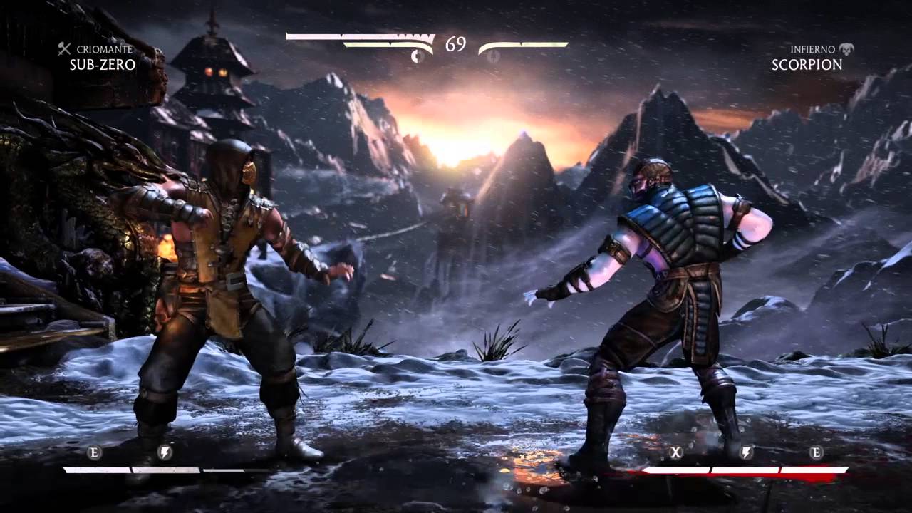 Playstation 4 Gameplay - Mortal Kombat X pelea clásica Sub-Zero vs Scorpion