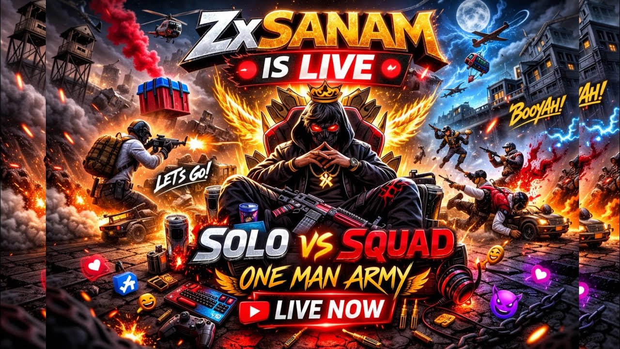🔴 ZxSANAM LIVE | SOLO vs SQUAD 😈 One Man Army Gameplay 🔥