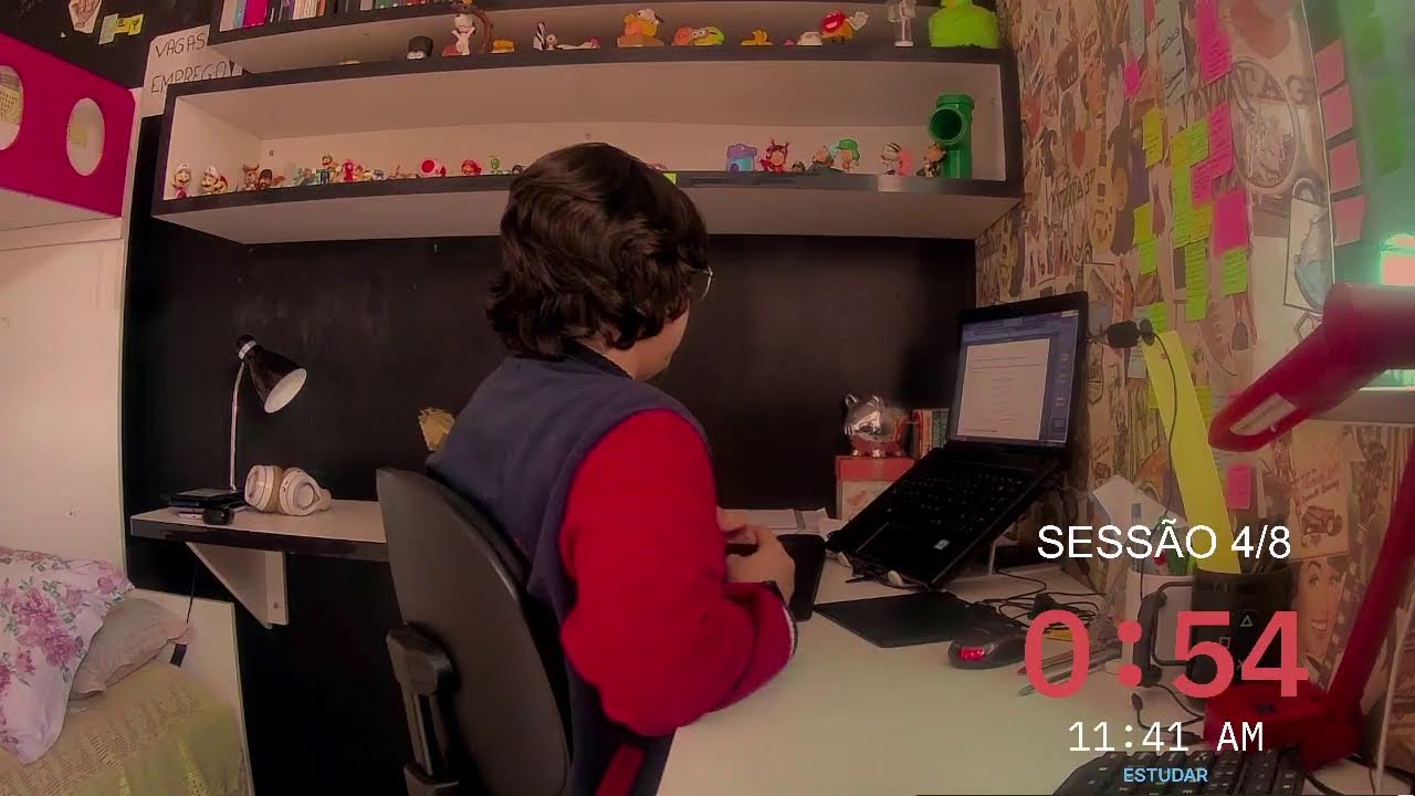 Estude comigo | 8 horas | ruído marrom | POMODORO 50/10