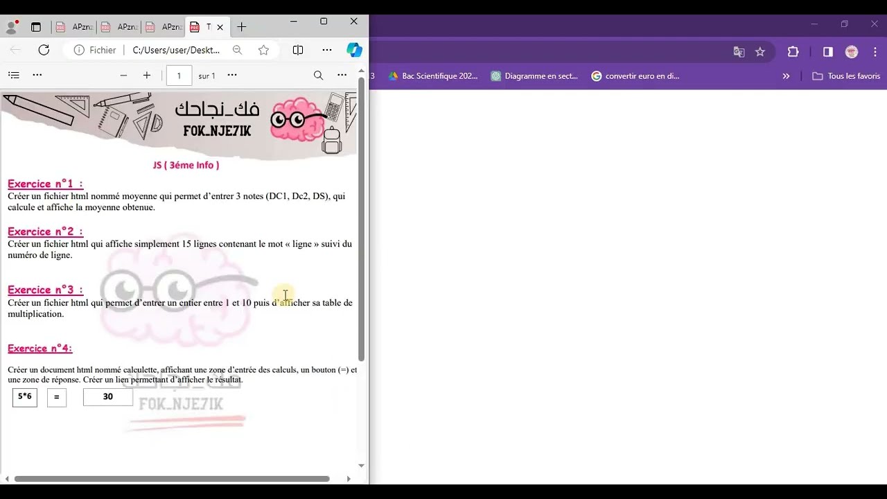 JS 3éme Info Simple Opérations