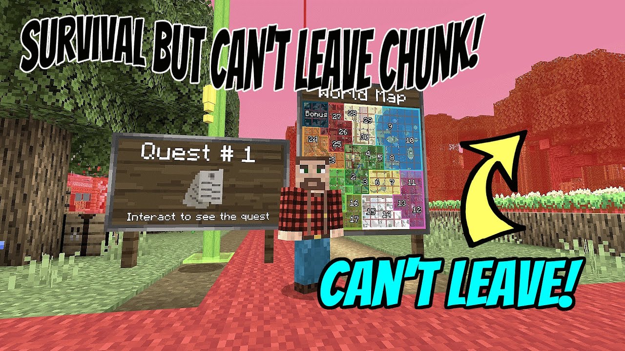 Survival But Can't Leave Chunk Minecraft Marketplace Map!  This Time We DOMINATE!