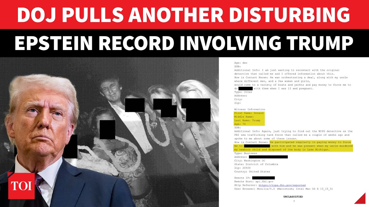 DOJ Details Shocking Epstein Abuse; Woman Alleges Trump Saw Her Baby Killed When She Was 13
