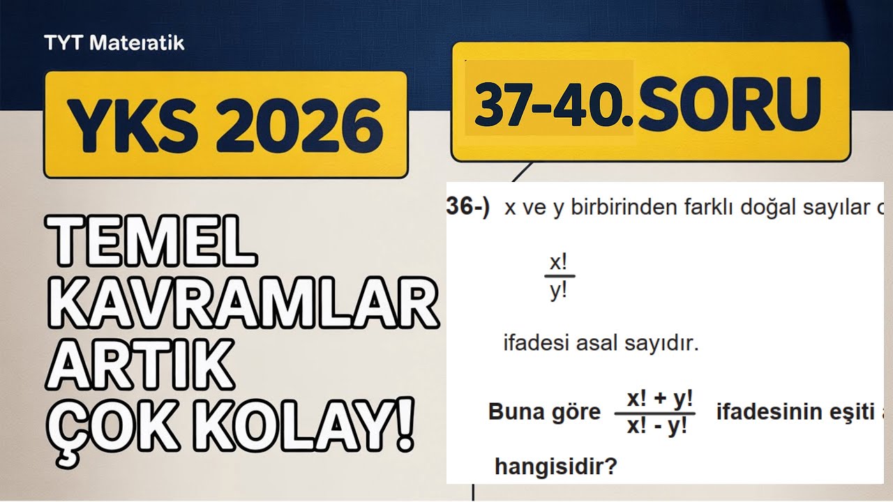 40 SORUDA TEMEL KAVRAMLAR 10 | ÖSYM TARZINDA SORULAR | Matematik Özel  #yks2026 #tytmatematik