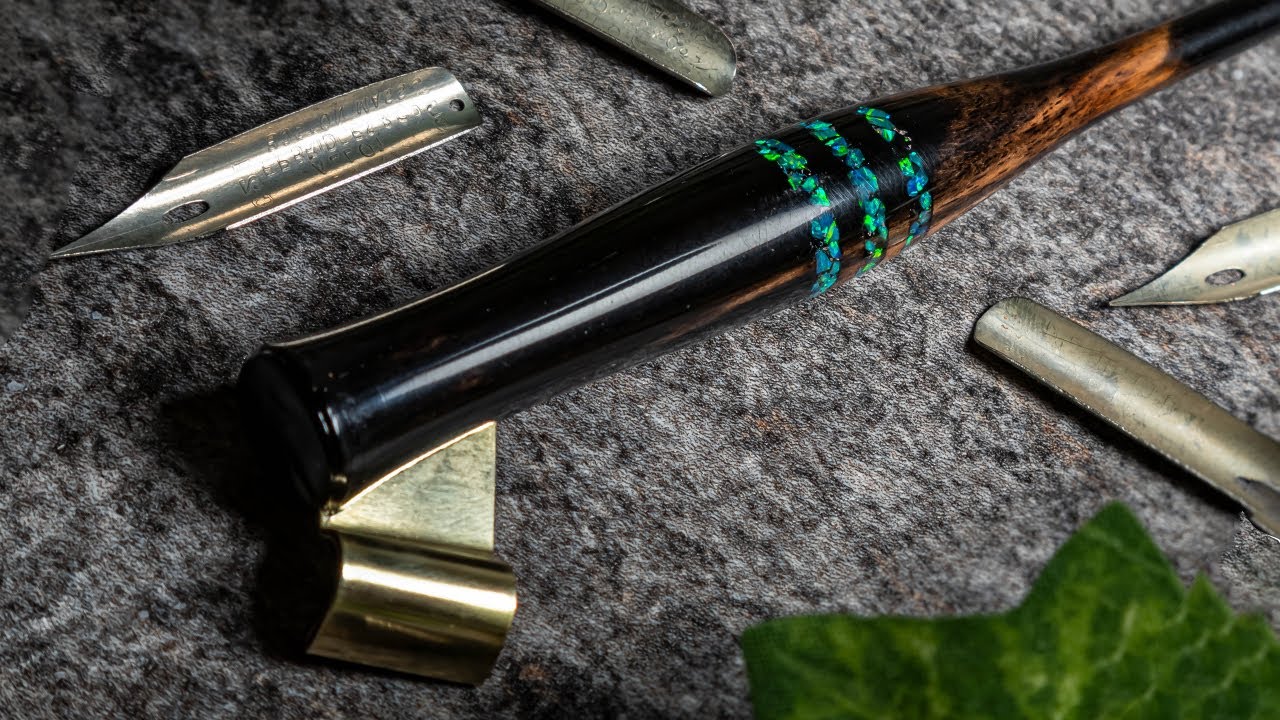 Black Magnusson Opal Inlay - Penmaking