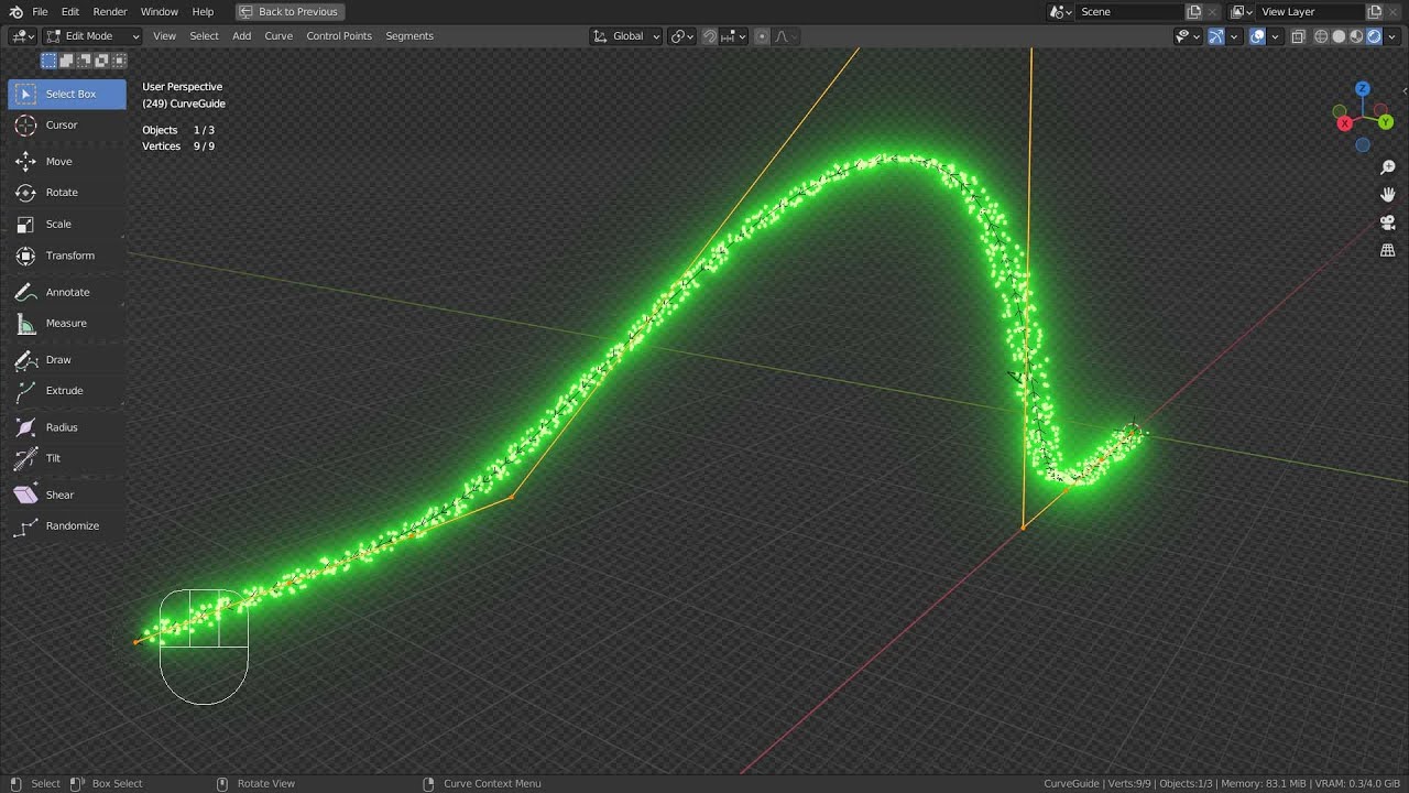 Учебное пособие по Blender — руководство по кривым частиц